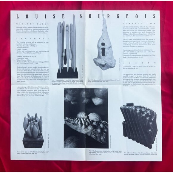 Louise Bourgeois MoMA 1982-83 Exhibition Foldout Guide NYC Modern Art VTG - Picture 4 of 4